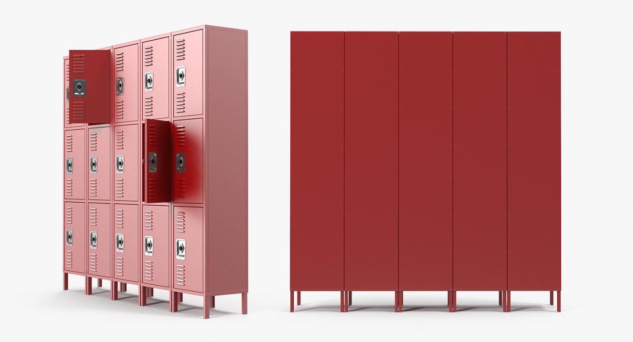 Steel Lockers Collection 3D model