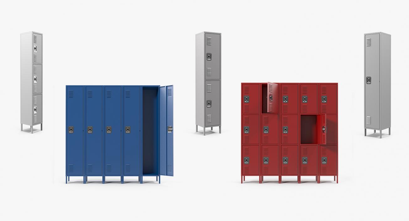 Steel Lockers Collection 3D model