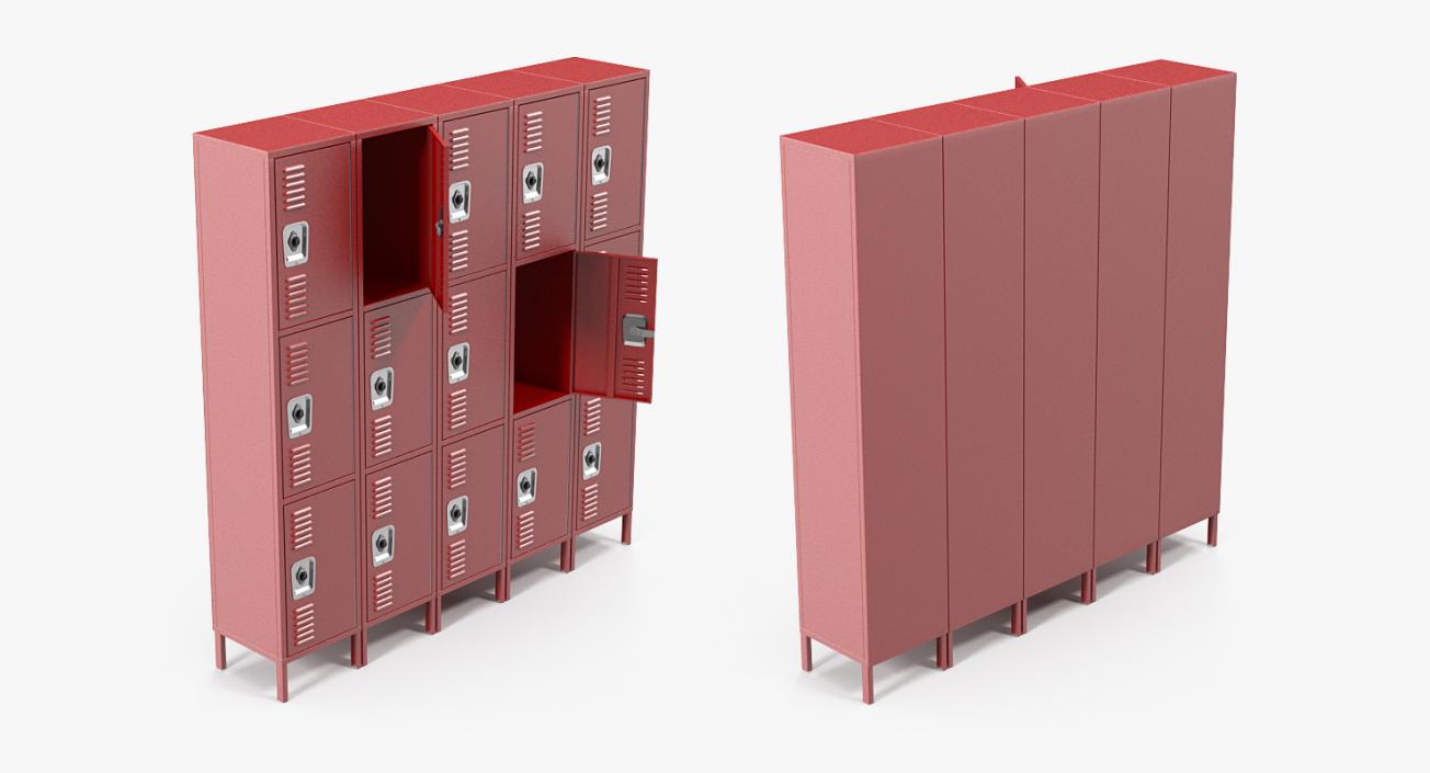 Steel Lockers Collection 3D model