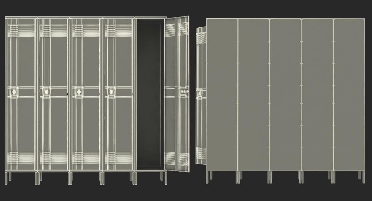 Steel Lockers Collection 3D model