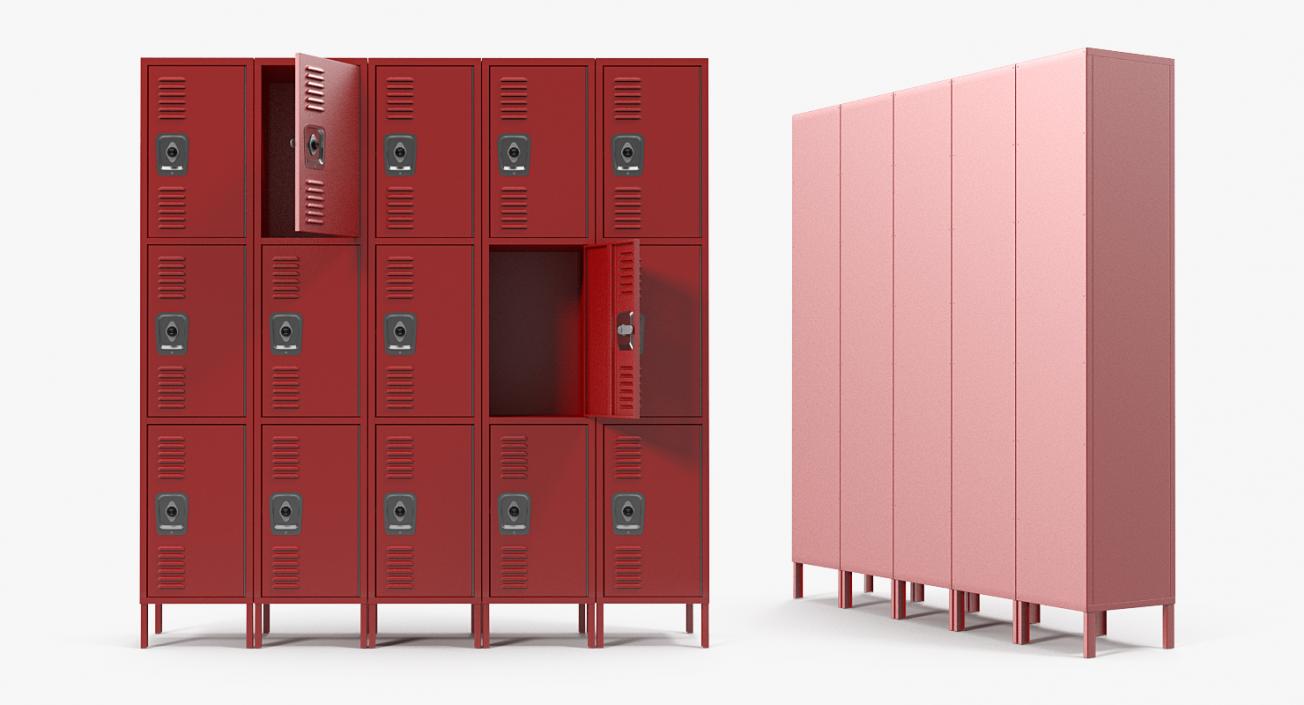 Steel Lockers Collection 3D model