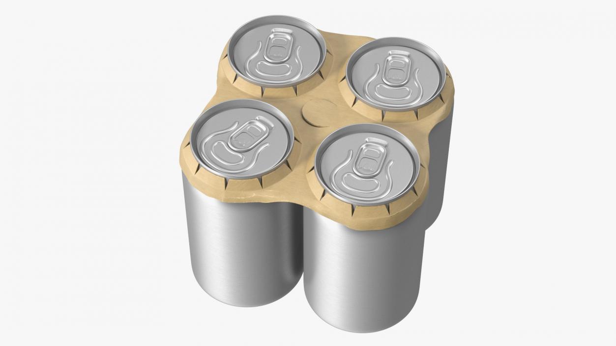 3D Small Can Cardboard Holder 4 Pack model