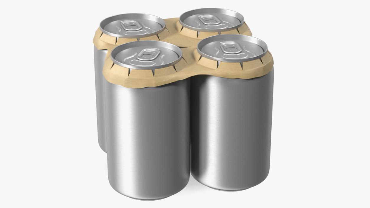 3D Small Can Cardboard Holder 4 Pack model