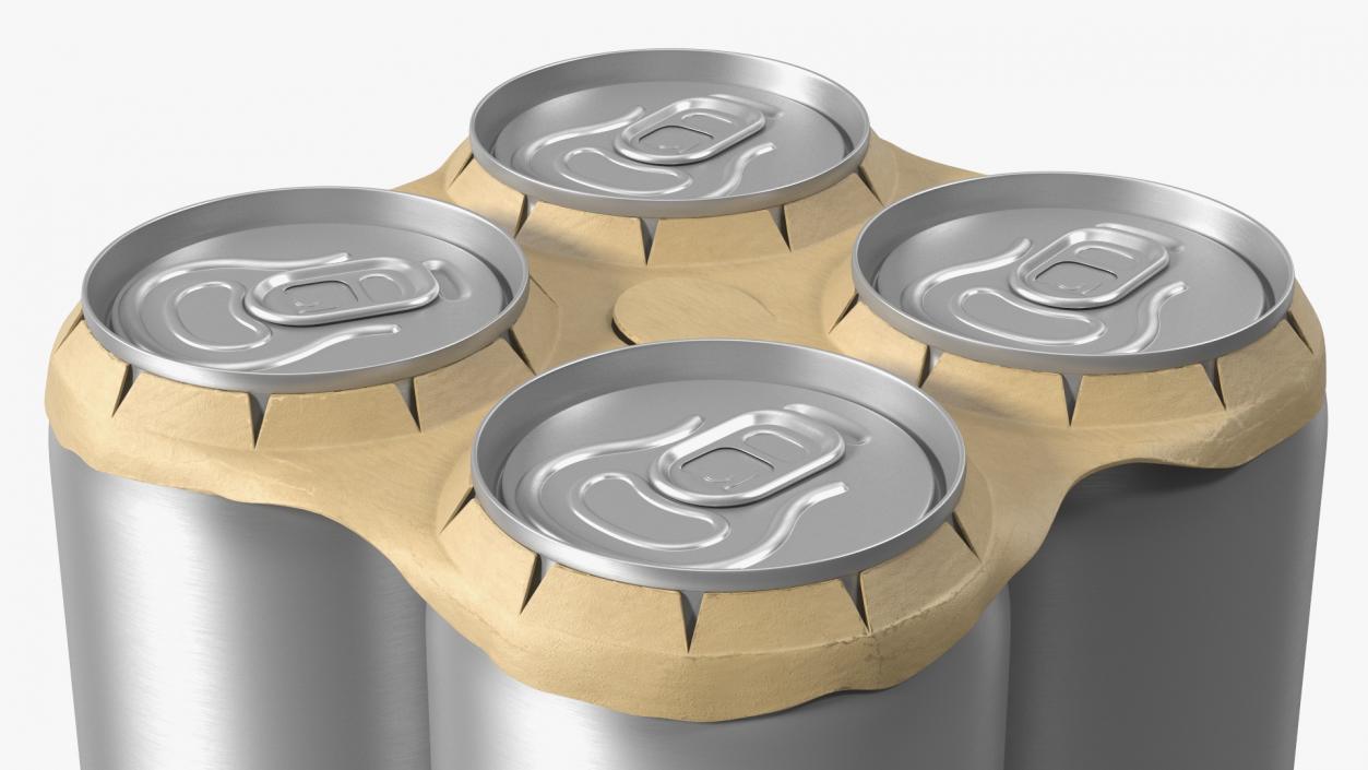 3D Small Can Cardboard Holder 4 Pack model