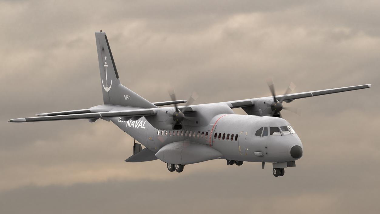 3D Airbus C295 Twin Turboprop Maritime Patrol Aircraft