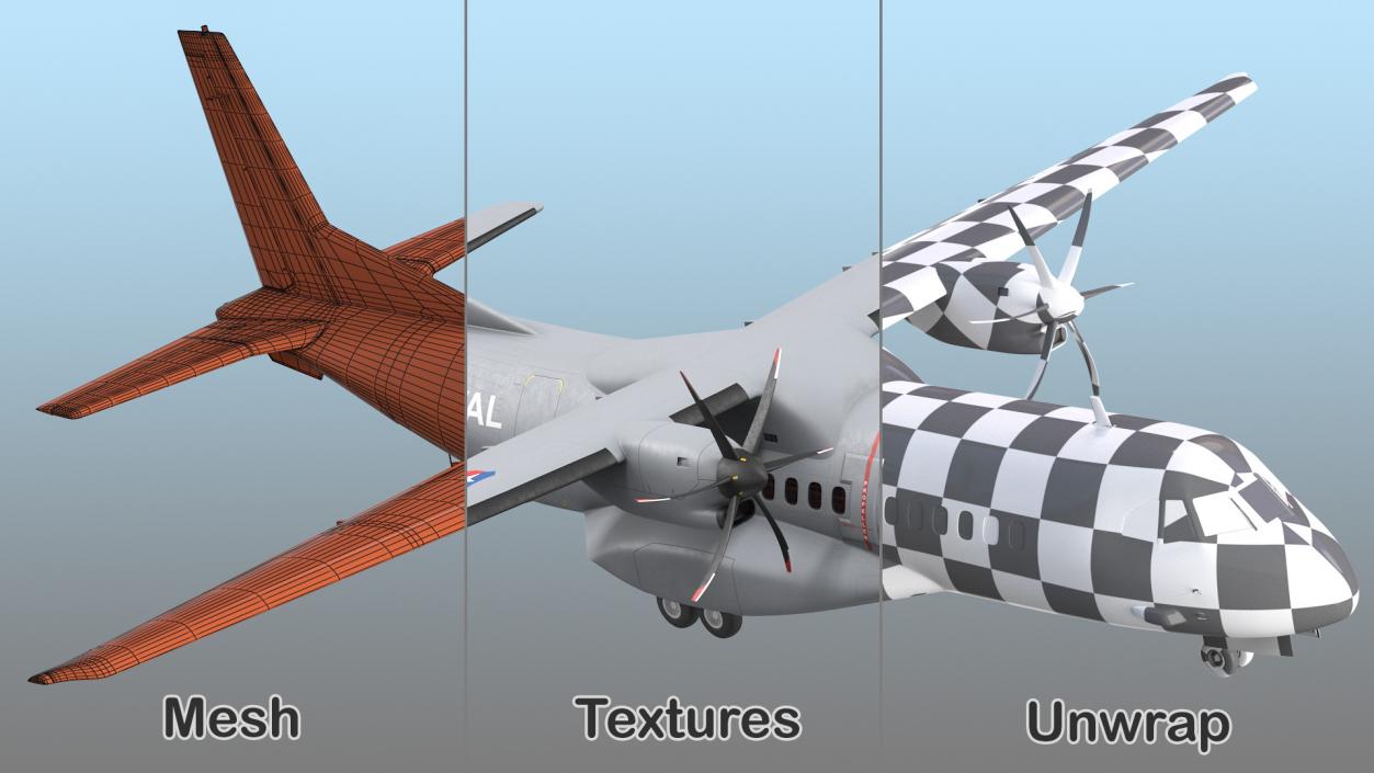 3D Airbus C295 Twin Turboprop Maritime Patrol Aircraft