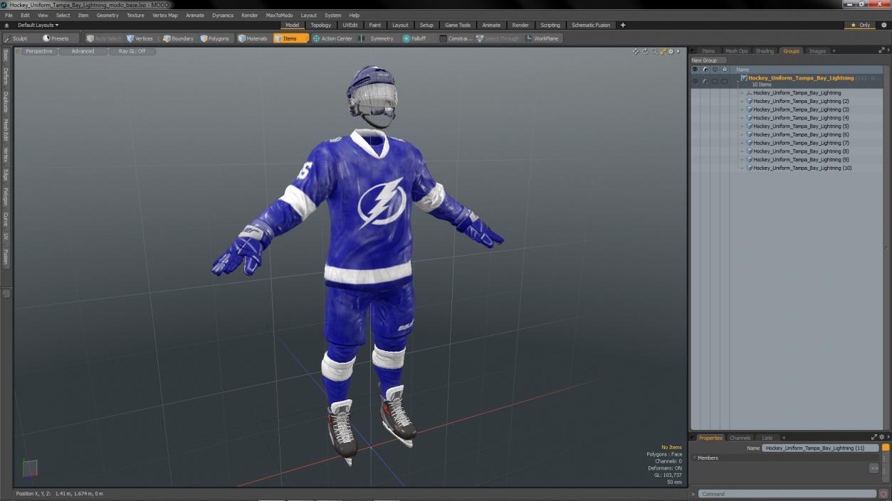 Hockey Uniform Tampa Bay Lightning 3D model