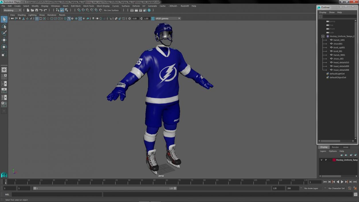 Hockey Uniform Tampa Bay Lightning 3D model