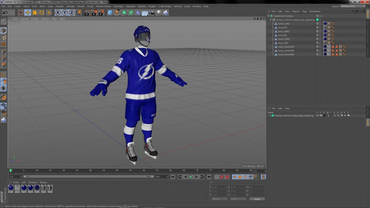 Hockey Uniform Tampa Bay Lightning 3D model