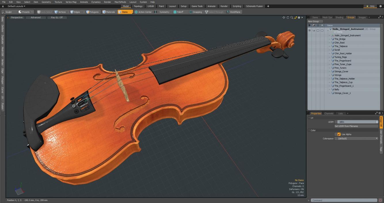 3D Violin Stringed Instrument