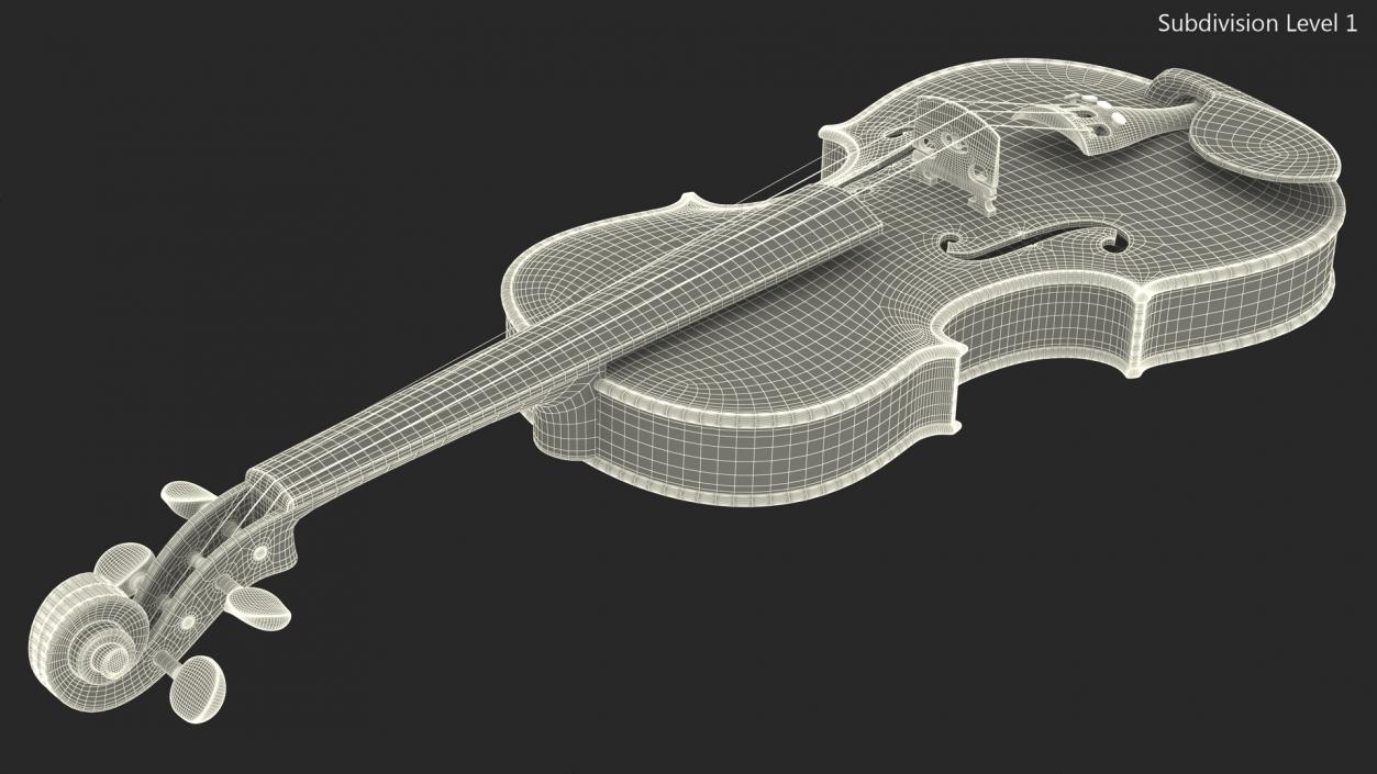 3D Violin Stringed Instrument