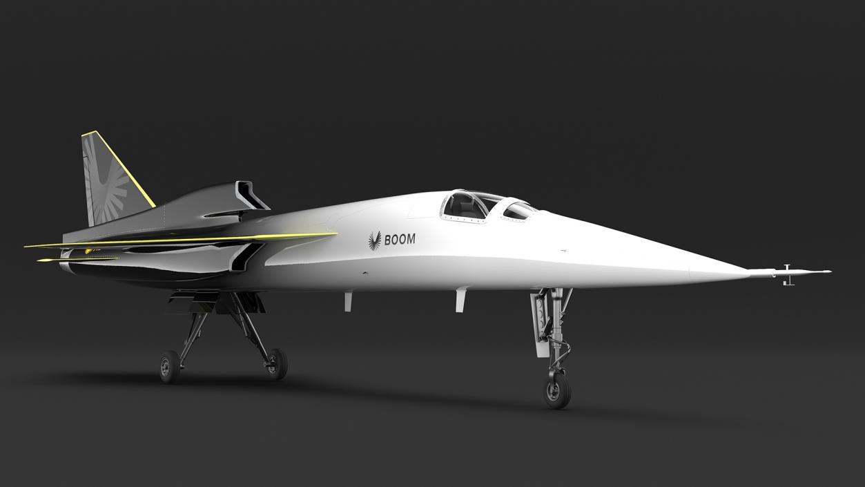 Experimental Supersonic Aircraft Boom XB-1 Rigged 3D model