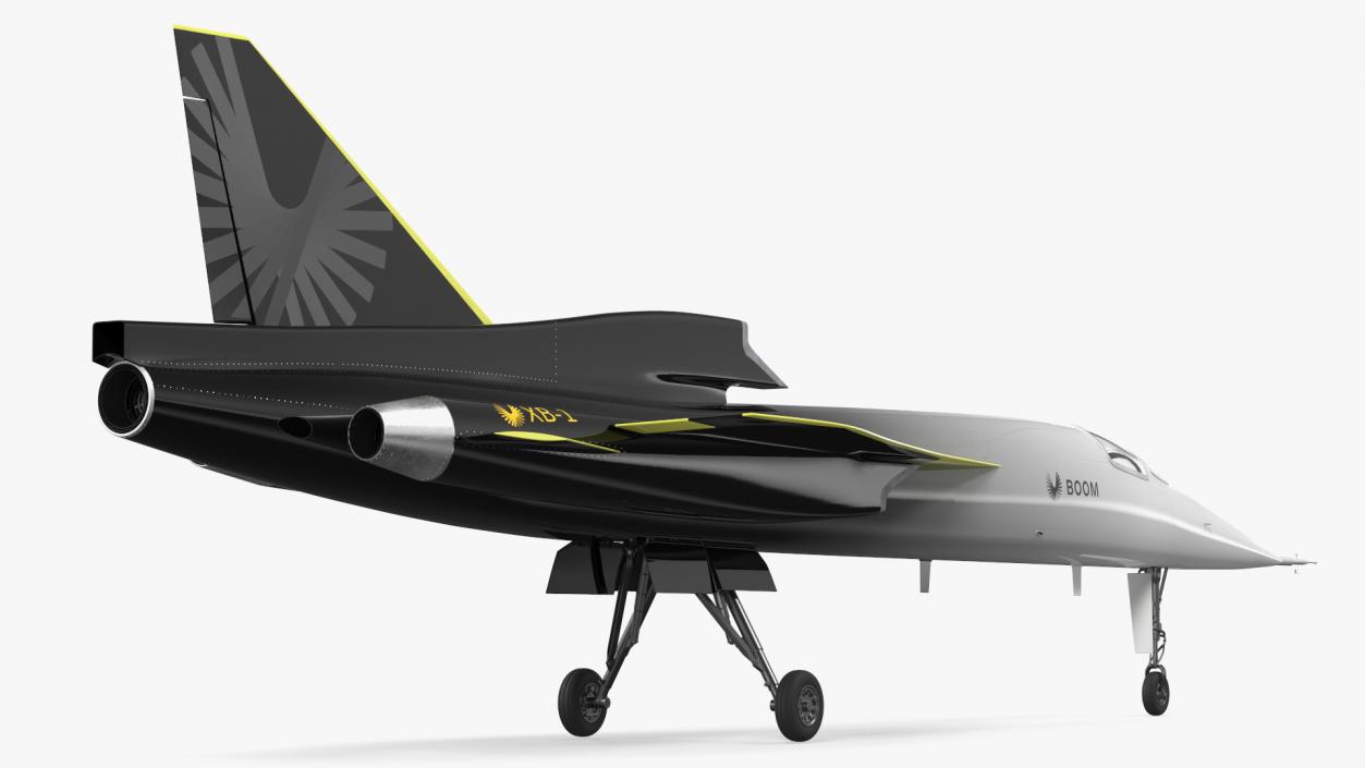 Experimental Supersonic Aircraft Boom XB-1 Rigged 3D model