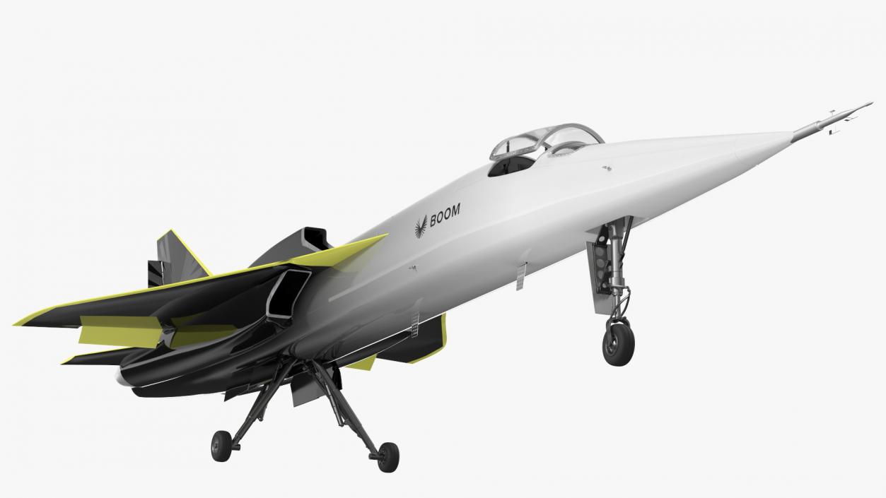 Experimental Supersonic Aircraft Boom XB-1 Rigged 3D model