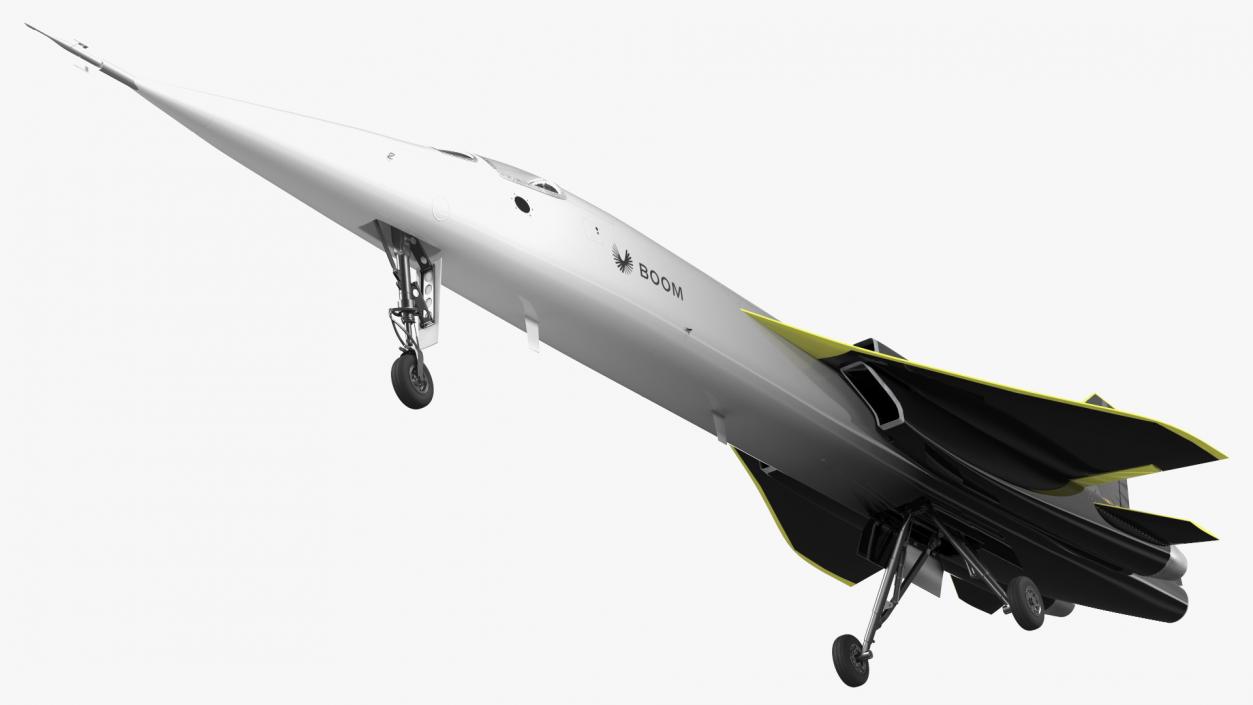 Experimental Supersonic Aircraft Boom XB-1 Rigged 3D model