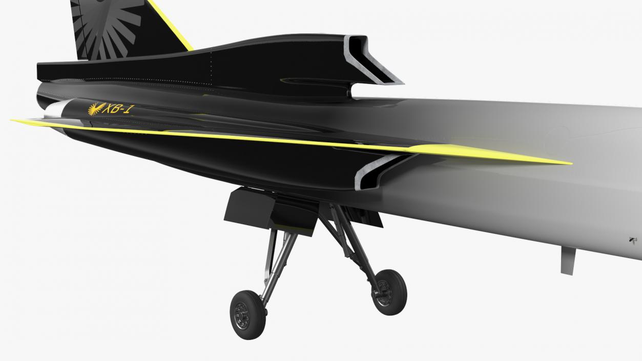 Experimental Supersonic Aircraft Boom XB-1 Rigged 3D model