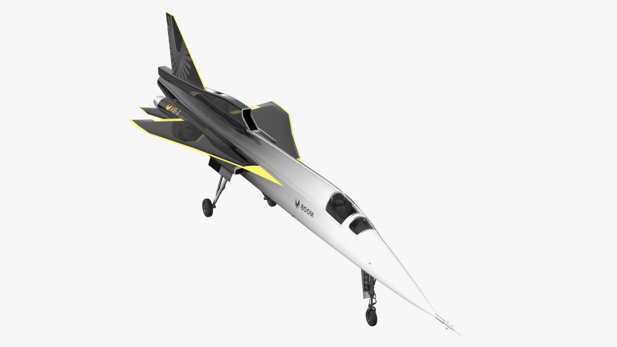 Experimental Supersonic Aircraft Boom XB-1 Rigged 3D model