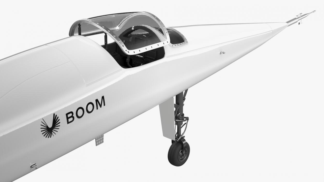 Experimental Supersonic Aircraft Boom XB-1 Rigged 3D model