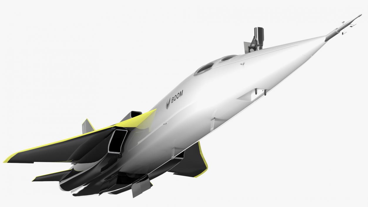 Experimental Supersonic Aircraft Boom XB-1 Rigged 3D model