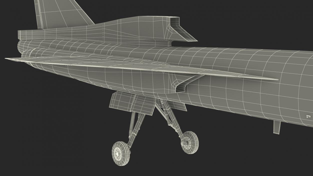 Experimental Supersonic Aircraft Boom XB-1 Rigged 3D model