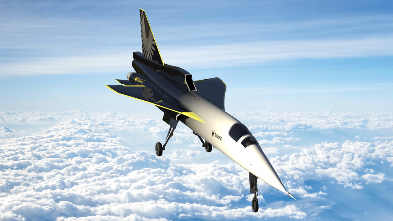 Experimental Supersonic Aircraft Boom XB-1 Rigged 3D model