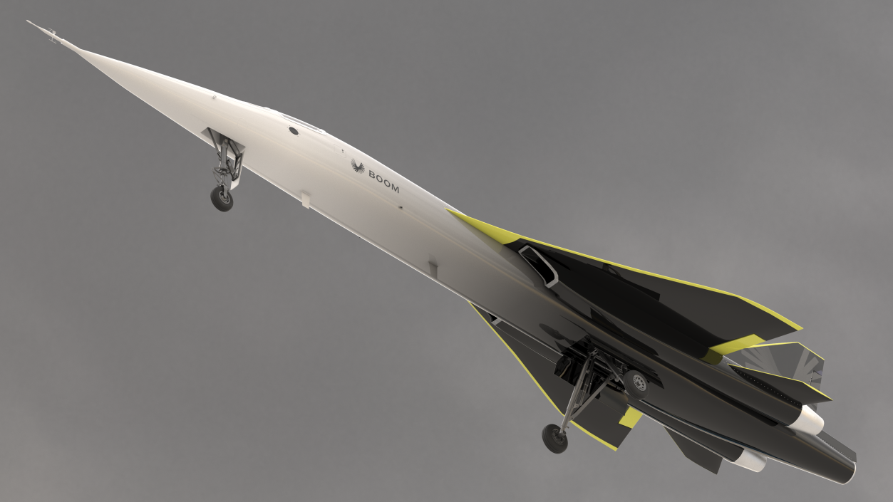 Experimental Supersonic Aircraft Boom XB-1 Rigged 3D model