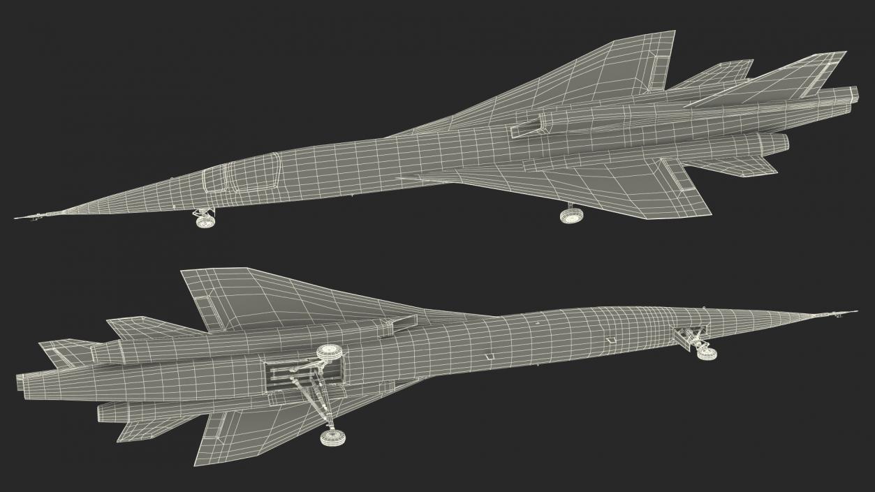 Experimental Supersonic Aircraft Boom XB-1 Rigged 3D model