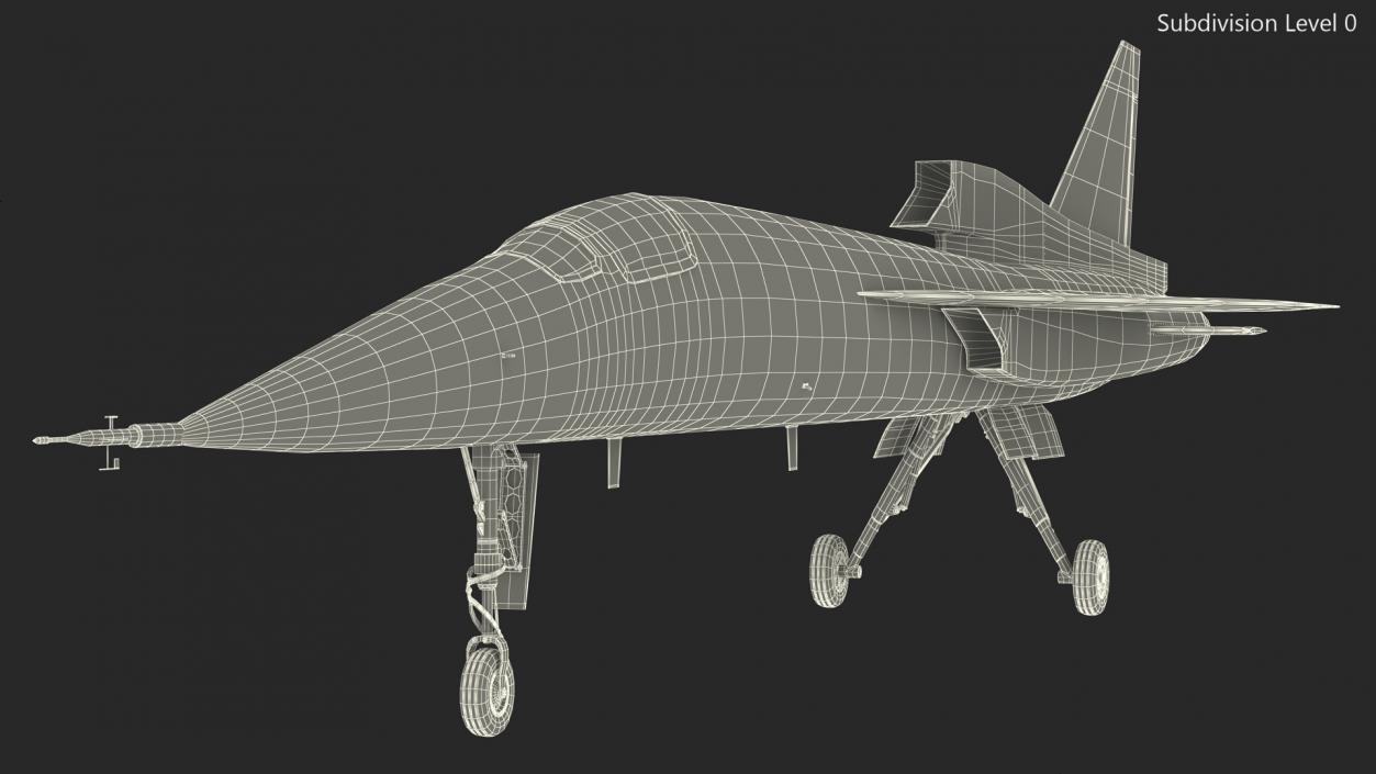 Experimental Supersonic Aircraft Boom XB-1 Rigged 3D model