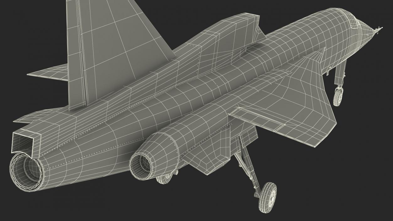 Experimental Supersonic Aircraft Boom XB-1 Rigged 3D model