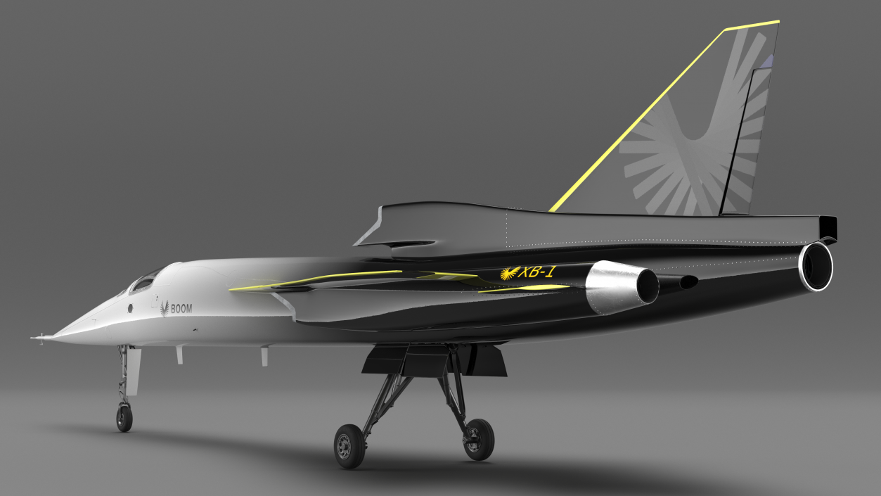 Experimental Supersonic Aircraft Boom XB-1 Rigged 3D model