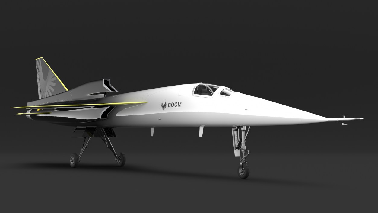 Experimental Supersonic Aircraft Boom XB-1 Rigged 3D model