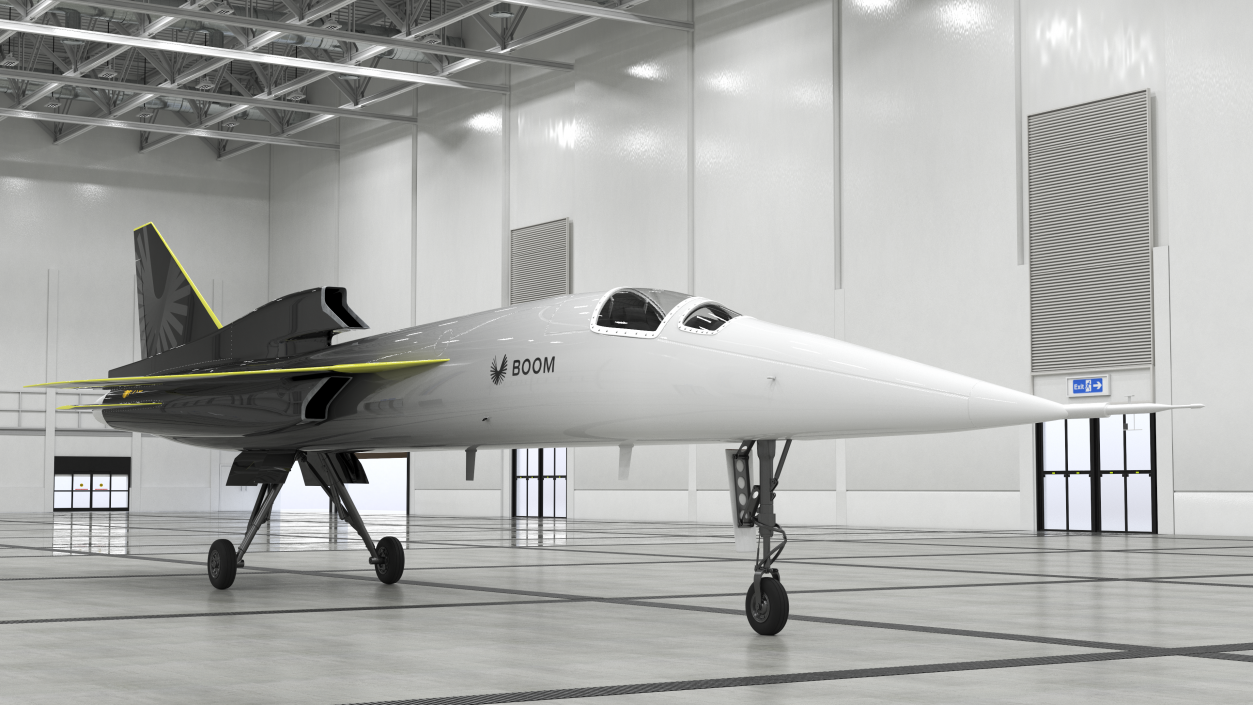 Experimental Supersonic Aircraft Boom XB-1 Rigged 3D model