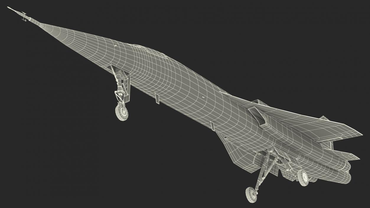 Experimental Supersonic Aircraft Boom XB-1 Rigged 3D model