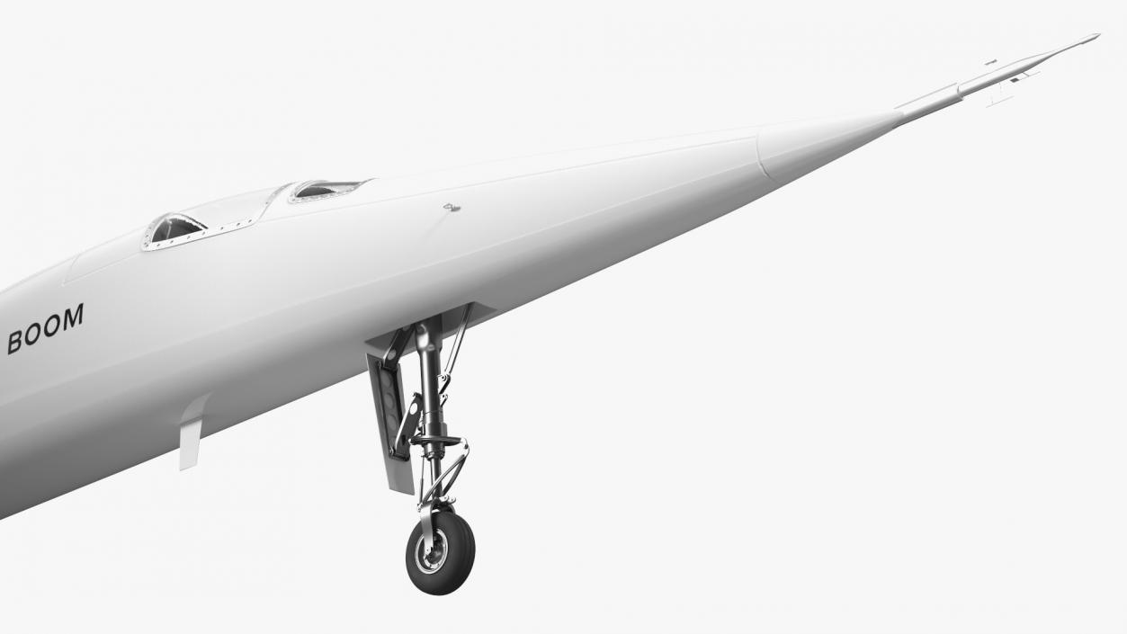 Experimental Supersonic Aircraft Boom XB-1 Rigged 3D model