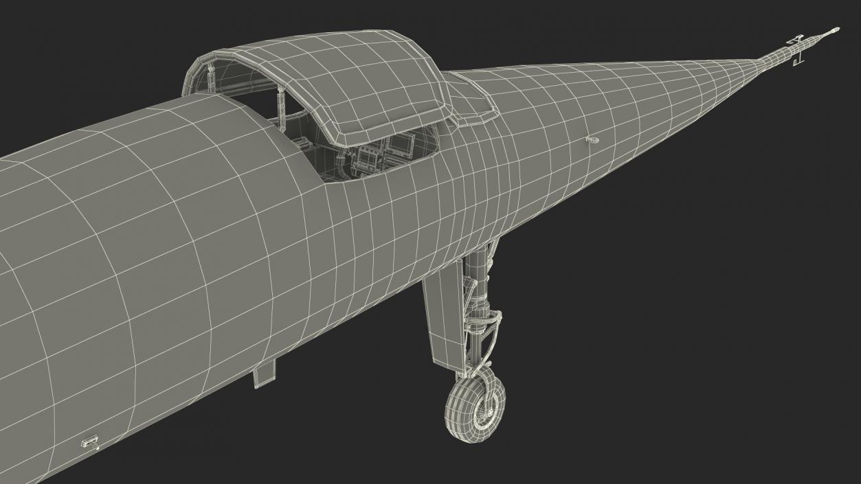 Experimental Supersonic Aircraft Boom XB-1 Rigged 3D model