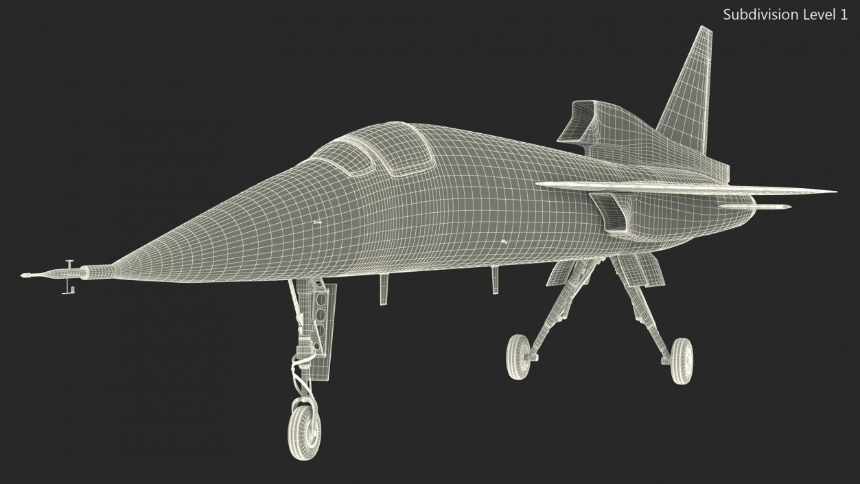 Experimental Supersonic Aircraft Boom XB-1 Rigged 3D model