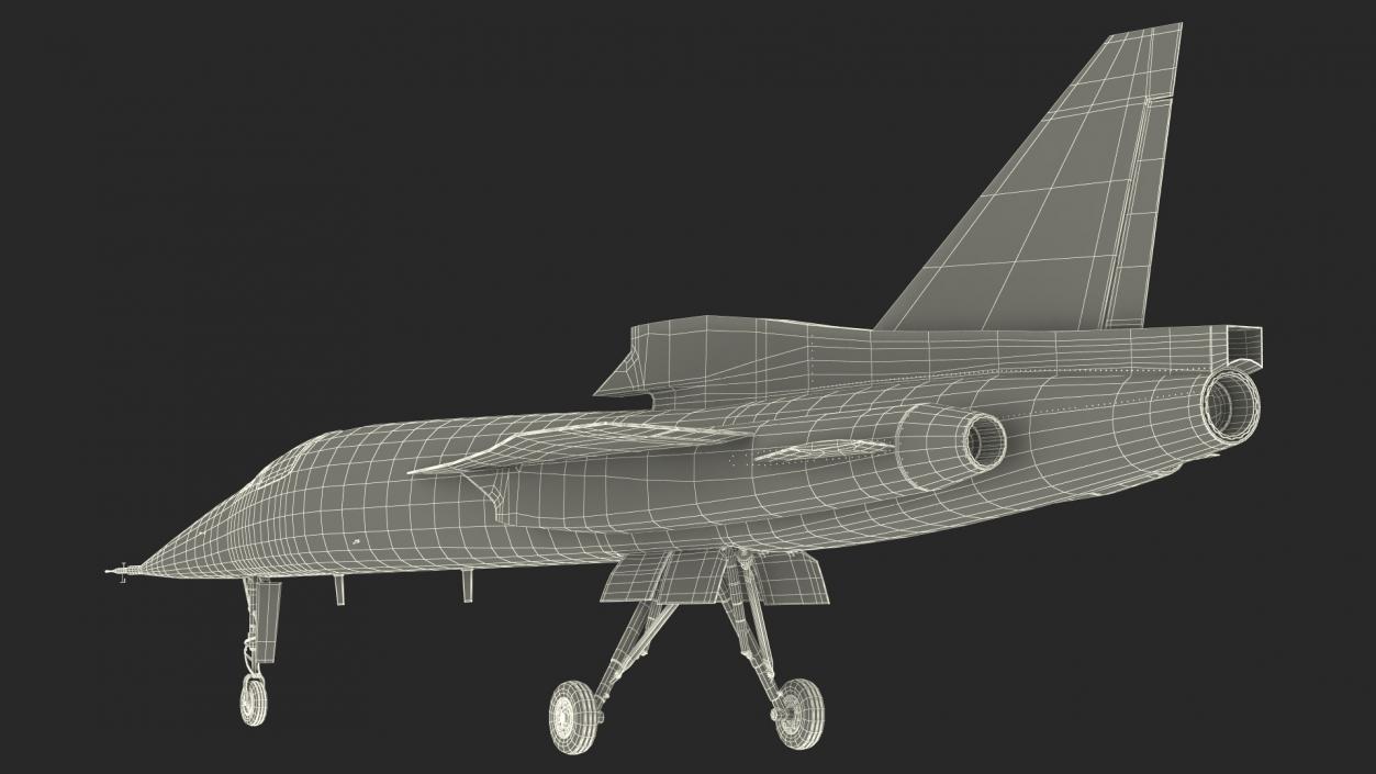 Experimental Supersonic Aircraft Boom XB-1 Rigged 3D model