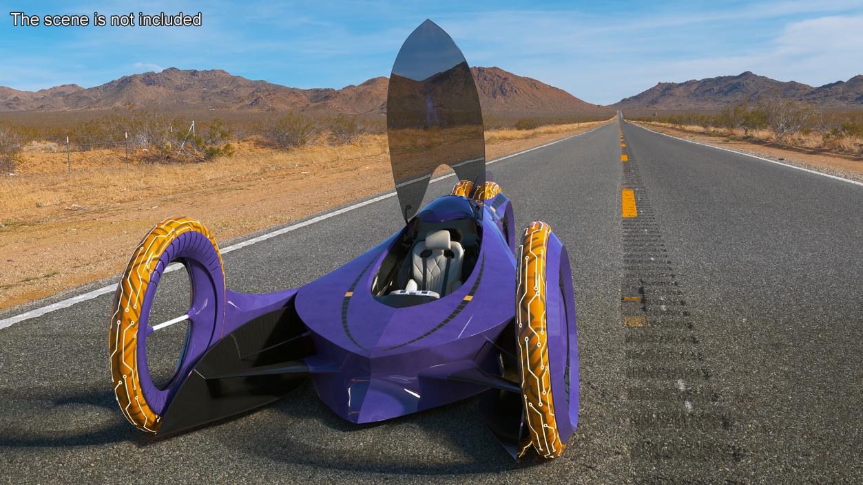 Futuristic Racing Supercar Concept 3D model