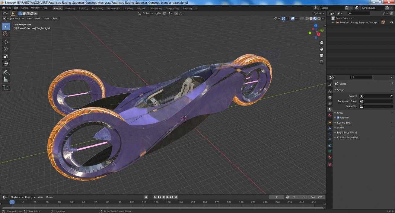 Futuristic Racing Supercar Concept 3D model