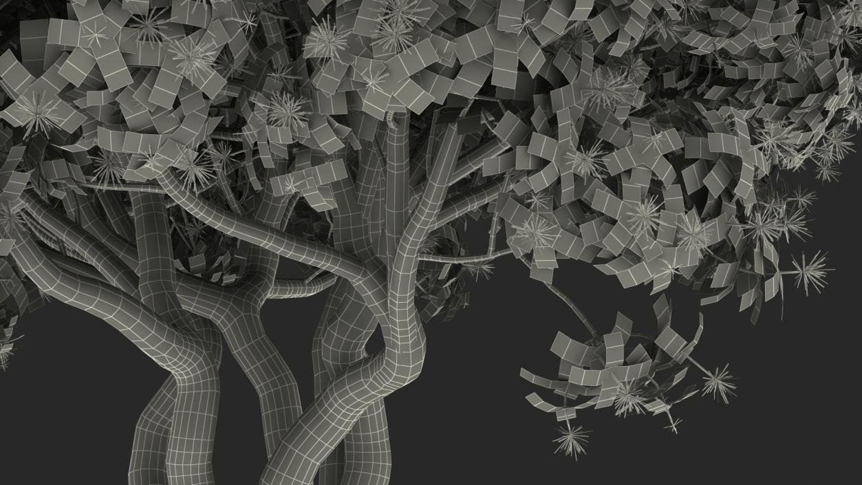 3D Rhododendron Foliage with Twigs