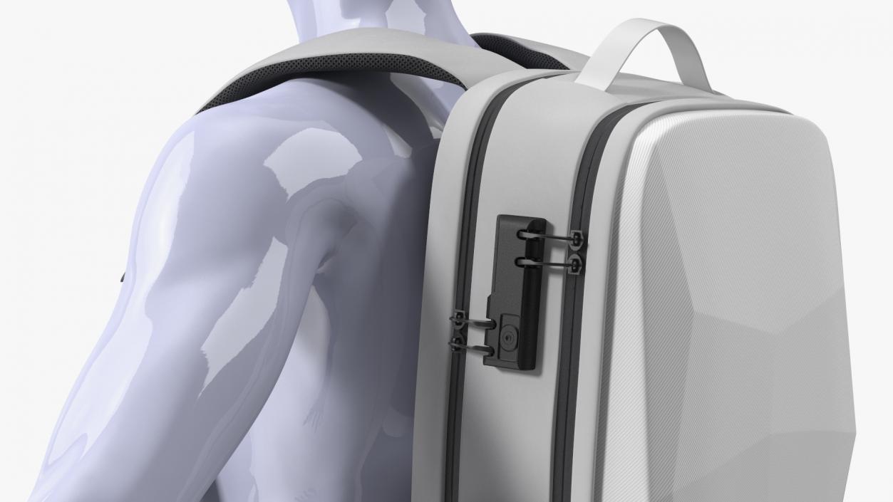 Anti-theft Laptop Backpack Grey on Mannequin 3D model