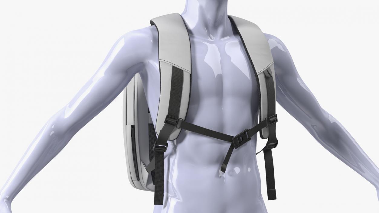 Anti-theft Laptop Backpack Grey on Mannequin 3D model