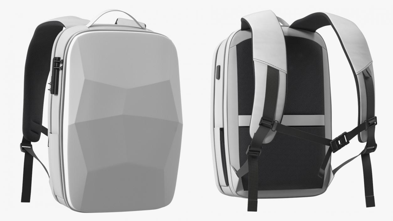 Anti-theft Laptop Backpack Grey on Mannequin 3D model