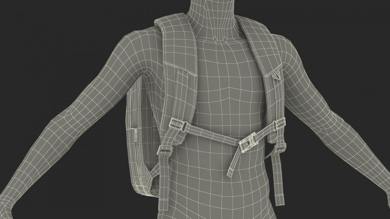 Anti-theft Laptop Backpack Grey on Mannequin 3D model