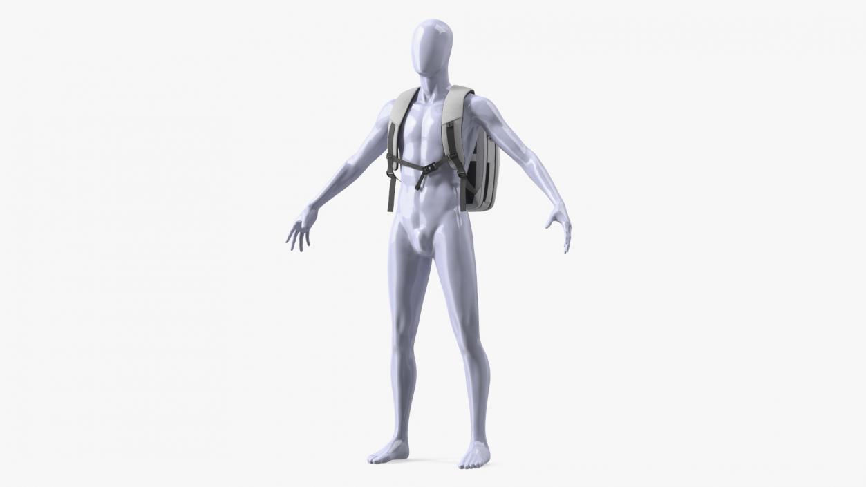 Anti-theft Laptop Backpack Grey on Mannequin 3D model