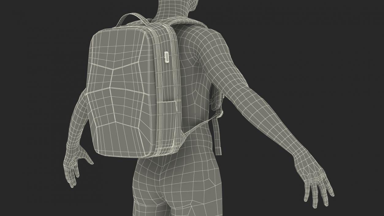 Anti-theft Laptop Backpack Grey on Mannequin 3D model