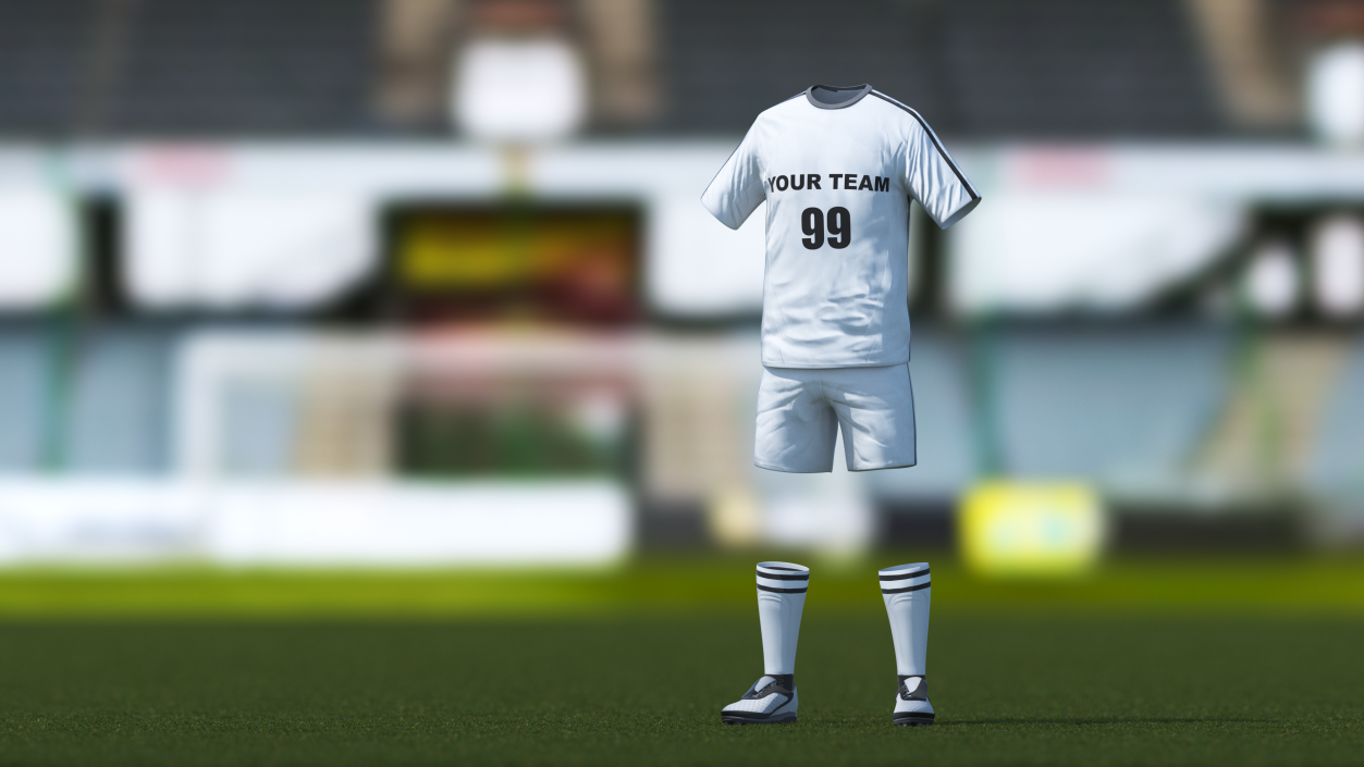 3D model Soccer Uniform White Your Team