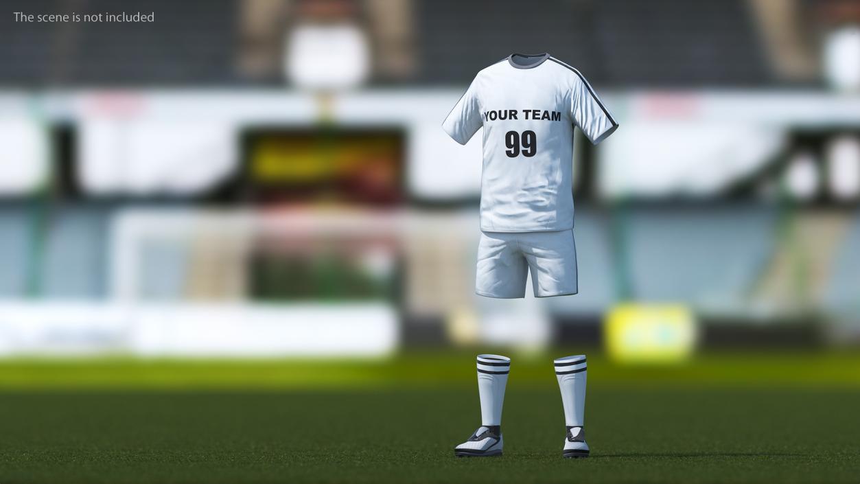 3D model Soccer Uniform White Your Team