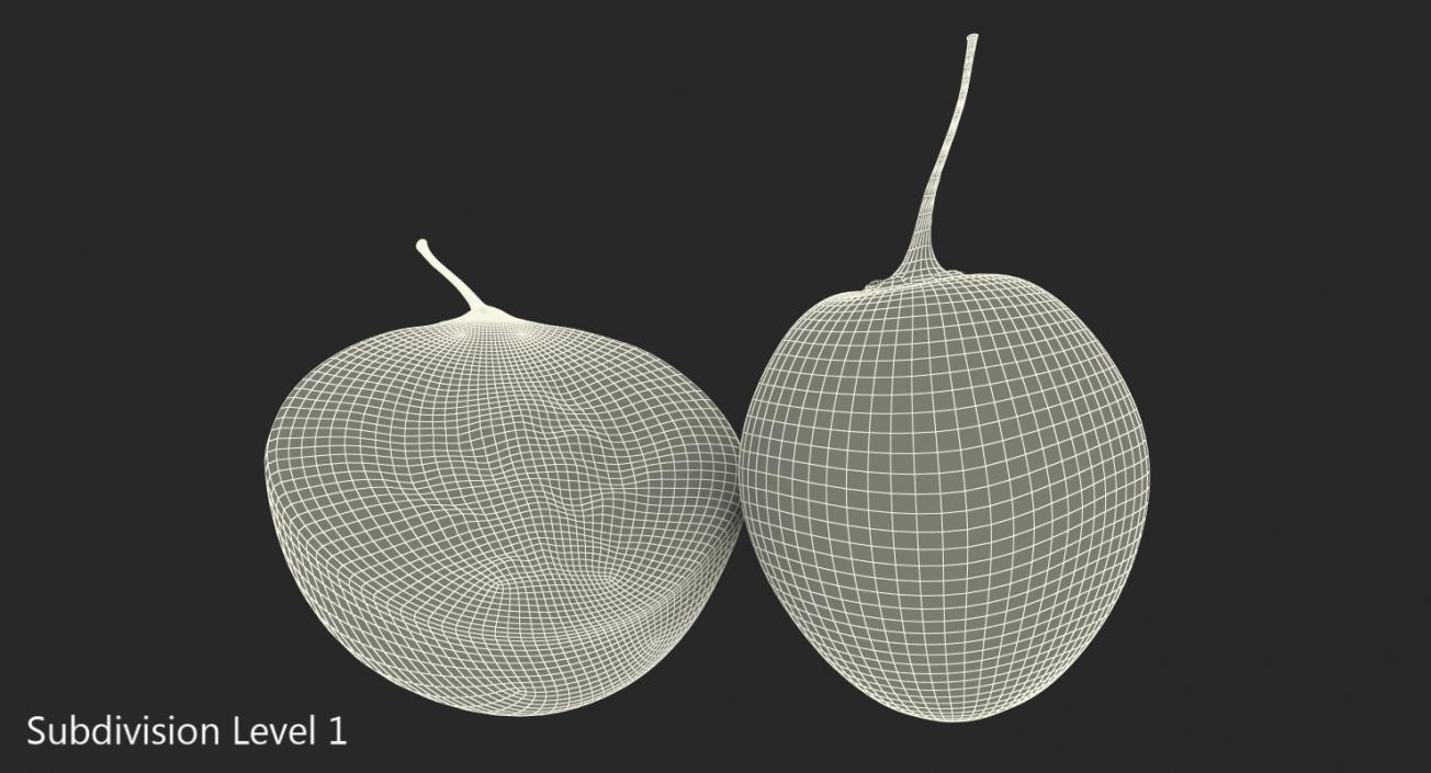 3D Tree Tomato Tamarillo Whole and Half