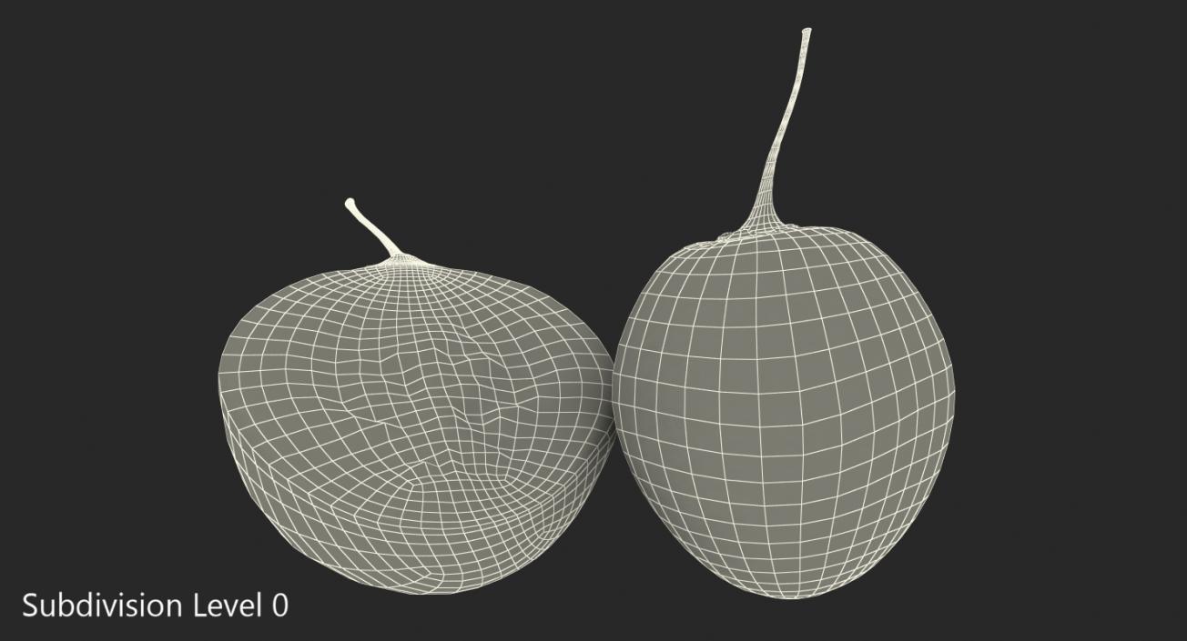 3D Tree Tomato Tamarillo Whole and Half